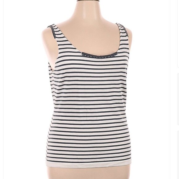 ISCHIKO Gray & White Dressy Tank Top Size 14 (5) - Picture 1 of 3